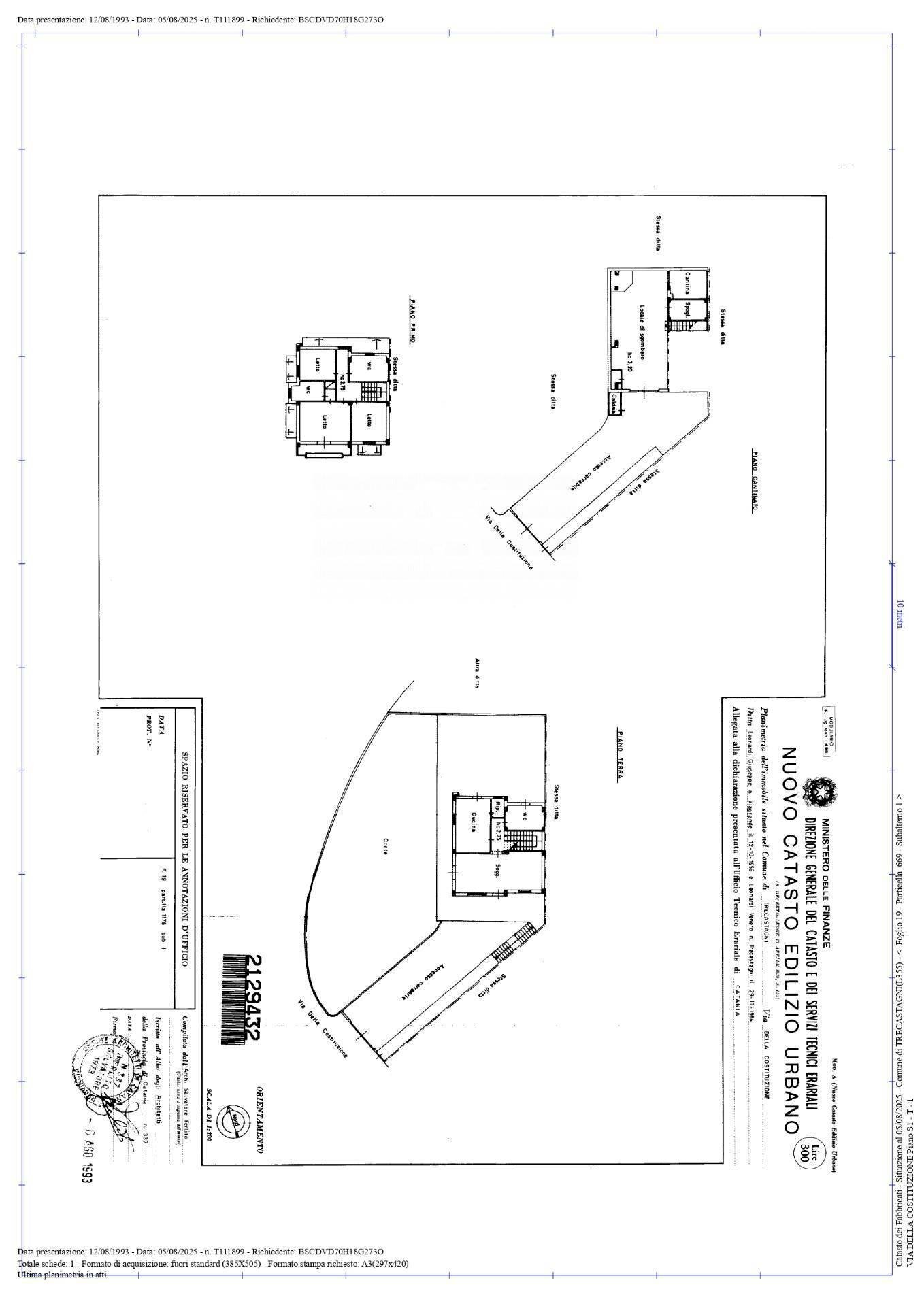 Foto 64 - Villa via della costituzione
 
3, Trecastagni - planimetria 1