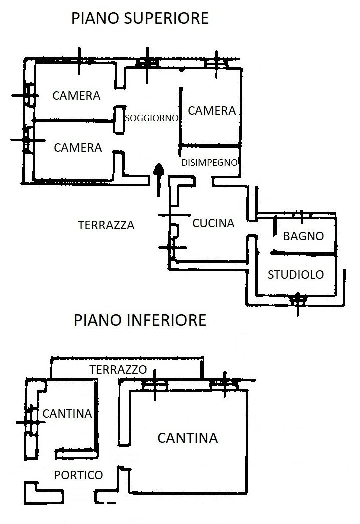 Piantina - Portion of a house Recco - floor plans 1