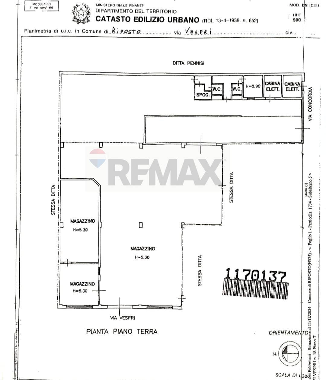 Pianta 2D - Locale Commerciale Via Vespri
 
18, Riposto - planimetria 1