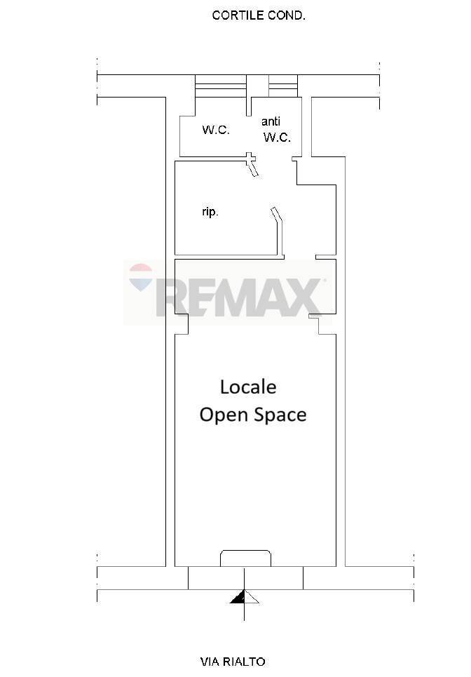 Pianta 2D - Negozio Via Rialto, Roma - planimetria 1