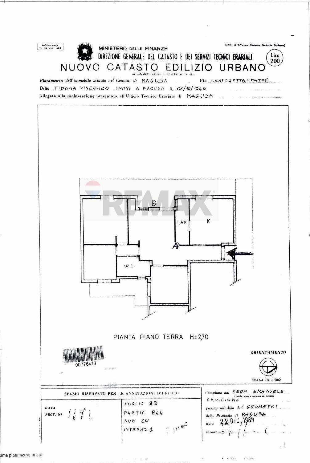 Pianta 2D - Appartamento via delle dolomiti
 
65, Ragusa - planimetria 1