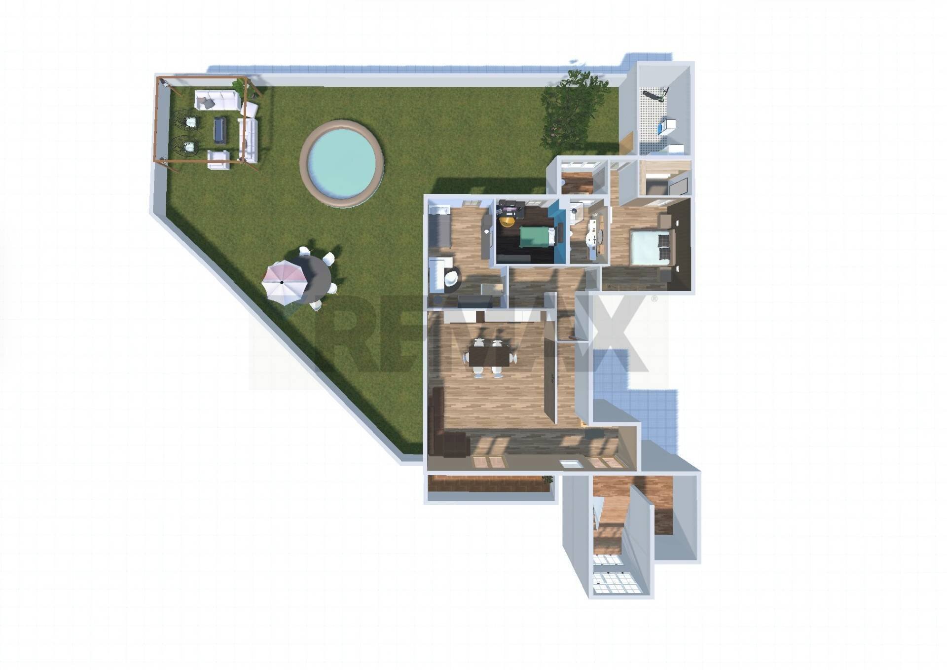Pianta 3D - Four-room apartment Via Roma
 
104, Modugno - floor plans 1