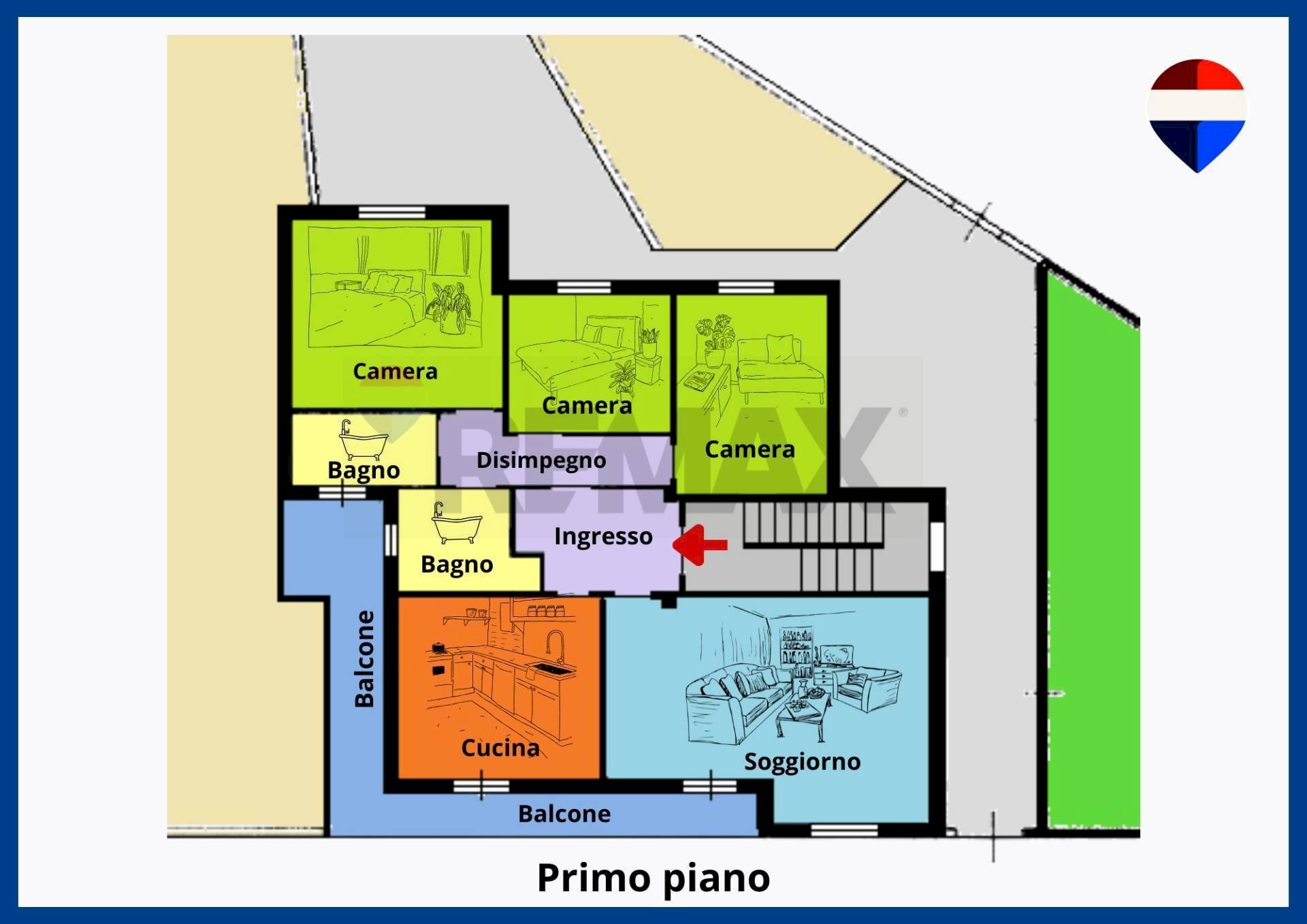 Pianta 2D - Apartment via Campanelli, Oristano - floor plans 1