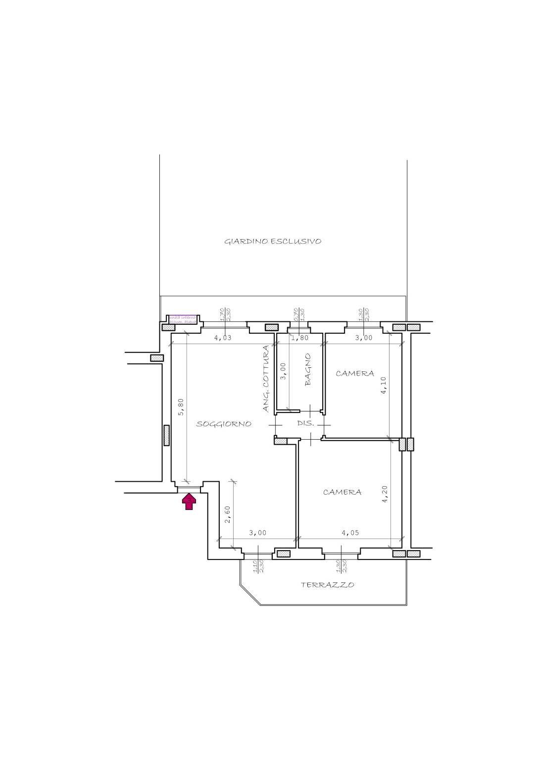 Three-room apartment Caselette - floor plans 1