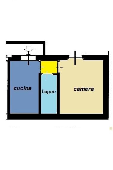 One-room apartment via Gaudenzio Ferrari, 14, Milano (neighborhood Ticinese) - floor plans 1