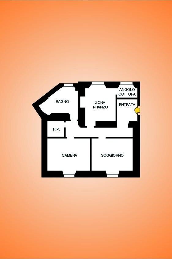Apartment via Corsica, Genova (neighborhood Carignano) - floor plans 1