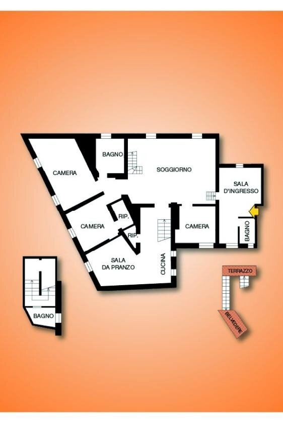 Attic via San Vincenzo, Genova (neighborhood Centro) - floor plans 1