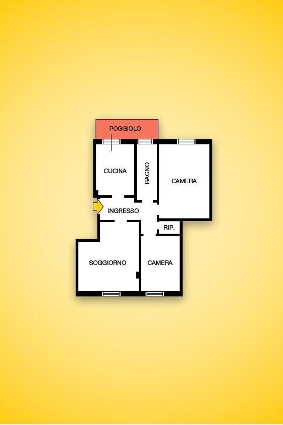 Appartamento via Giovanni Amarena, 14A, Genova (zona Marassi) - planimetria 1