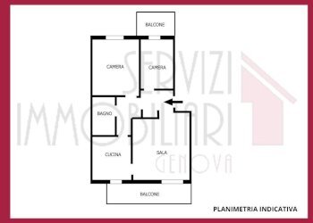 Planimetria - Trilocale via Rubaldo Merello, Genova (zona Molassana) - foto 2