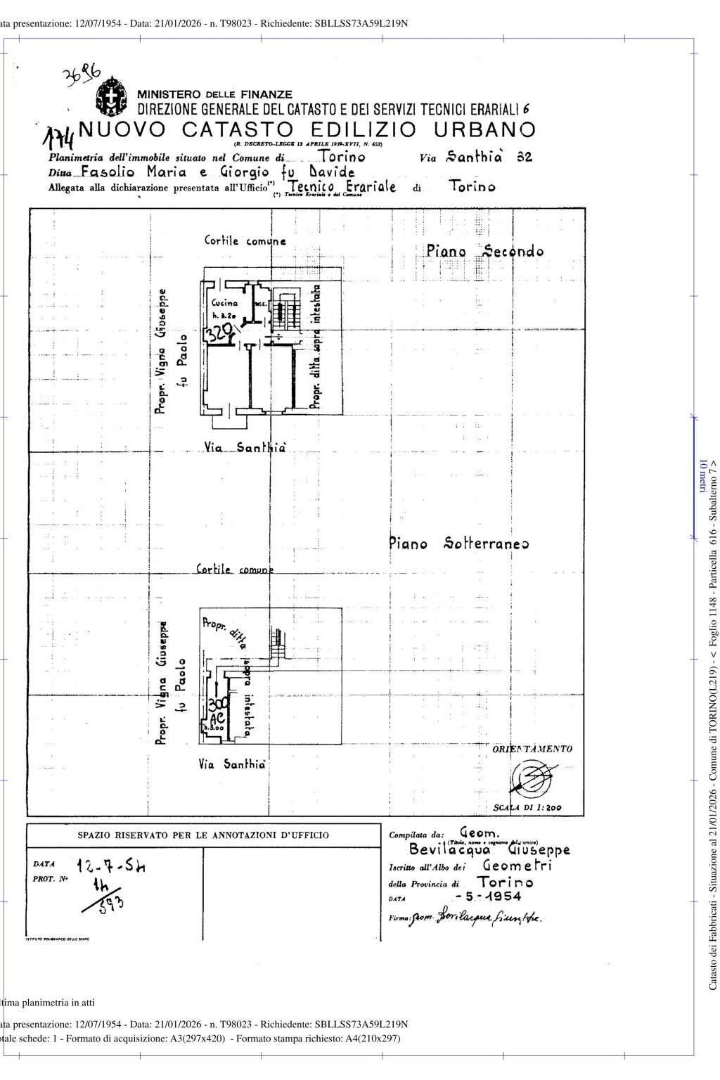 Trilocale via Santhià, 32, Torino (zona Barriera Milano) - planimetria 1