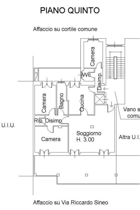 Attico via Riccardo Sineo, 9, Torino (zona Vanchiglia) - planimetria 1