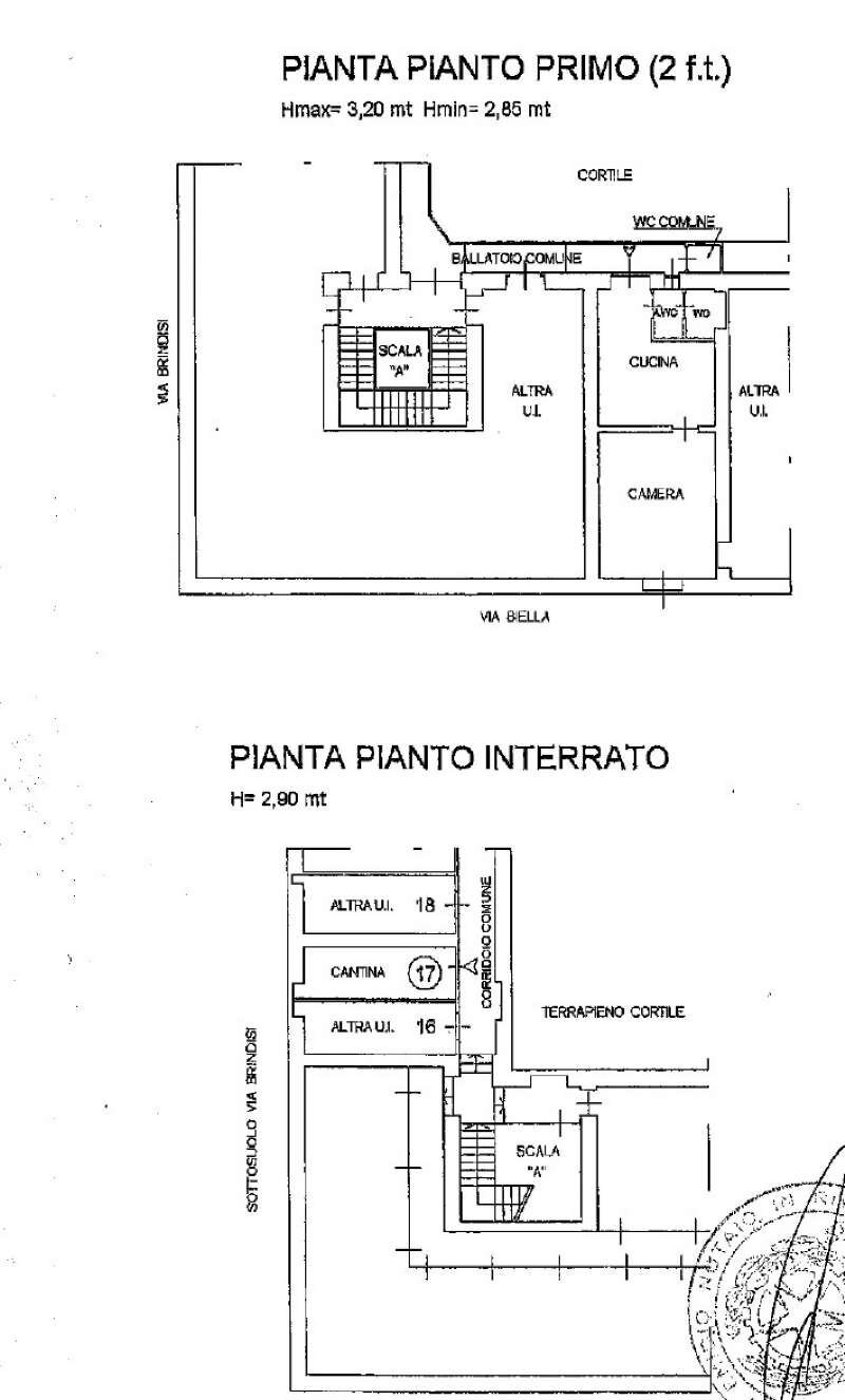 planimetria appartamento - Two-room apartment via Brindisi, 7, Torino (neighborhood Aurora) - floor plans 1