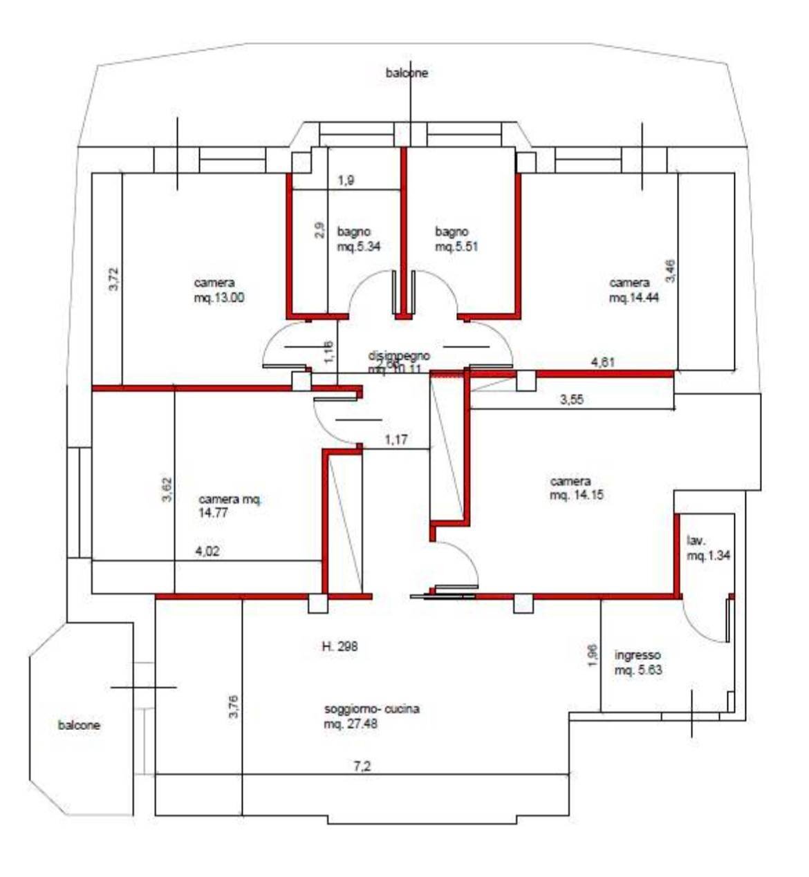Foto 29 - Appartamento Via Papa Giovanni XXIII
 
17, Campobasso - planimetria 1