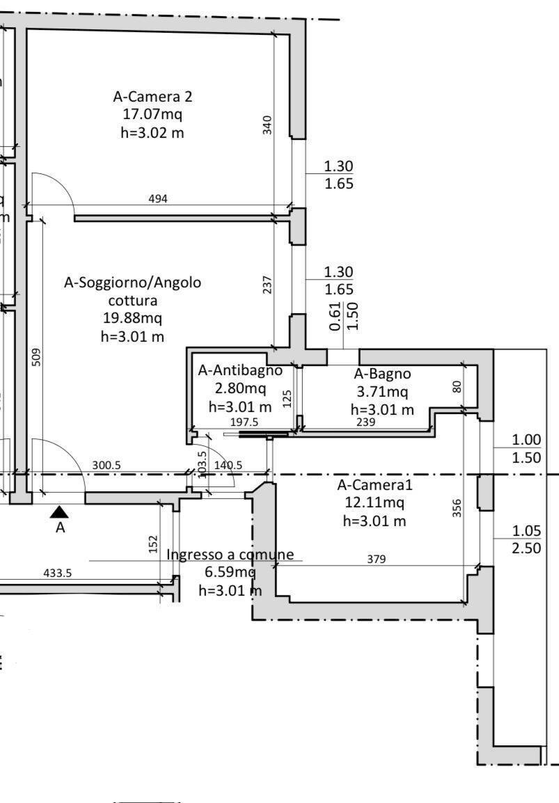 plan app A.jpeg - Trilocale Via Giuseppe La Farina, Firenze - planimetria 1