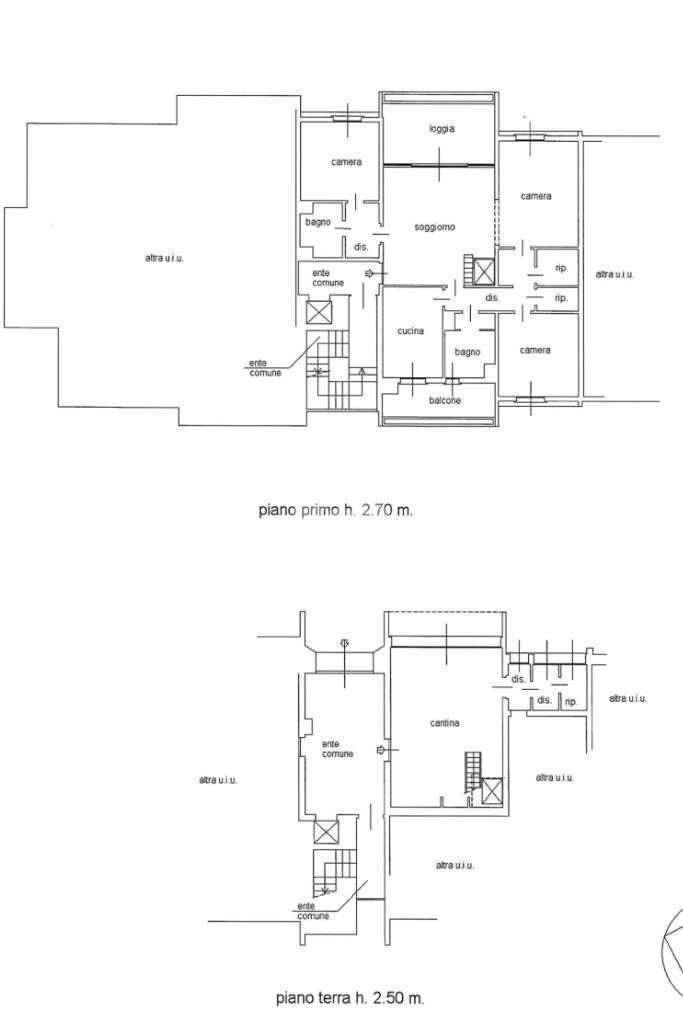 Four-room apartment via Giotto, hamlet Milano 3, Basiglio - floor plans 1
