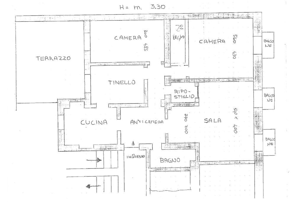 Four-room apartment Via mercantini, Milano (neighborhood Bovisa) - floor plans 1