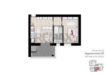 Pianta 2D - Bilocale via pregnana, Rho - foto 10