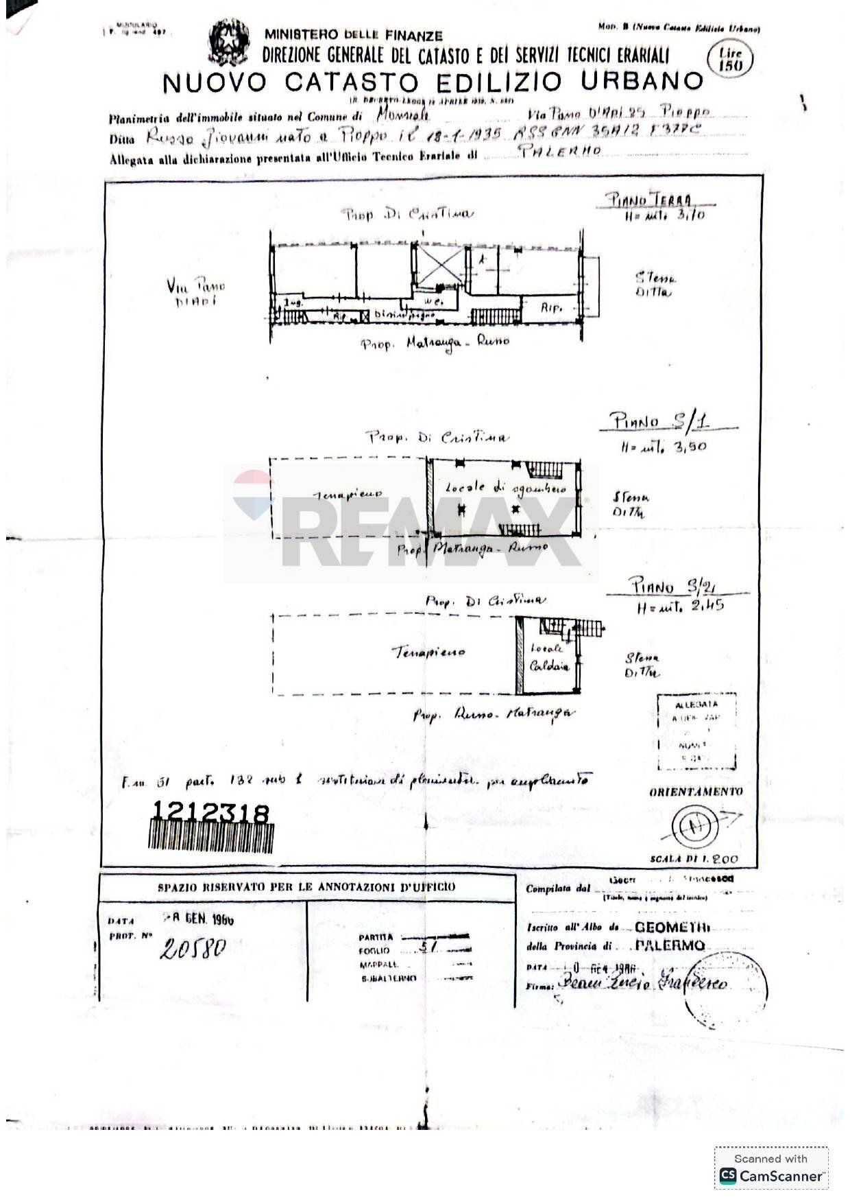 Pianta 2D - Appartamento Via Passo D'api
 
25, Monreale - planimetria 1