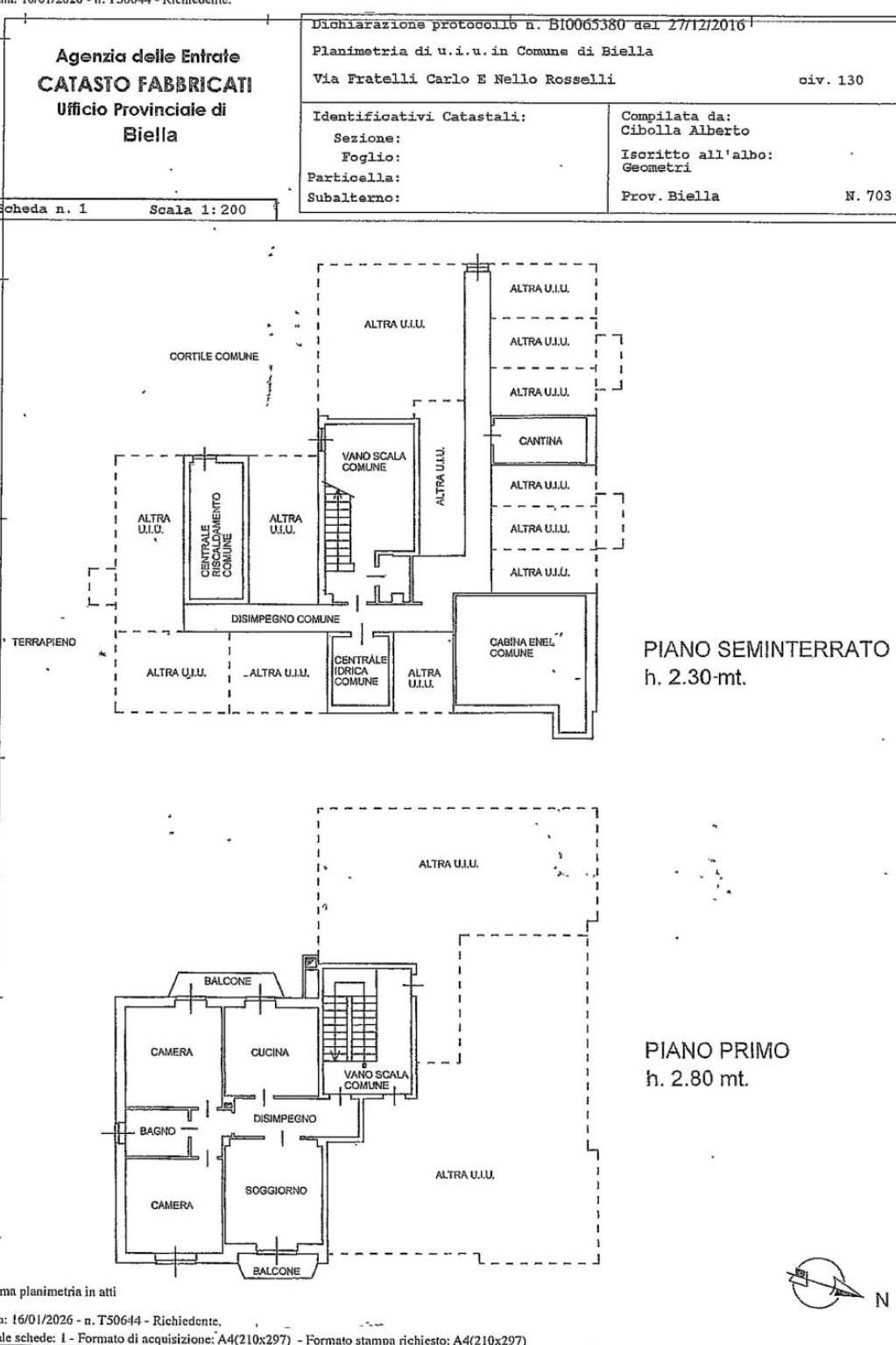 Apartment via Fratelli Rosselli, 130, Biella - floor plans 1