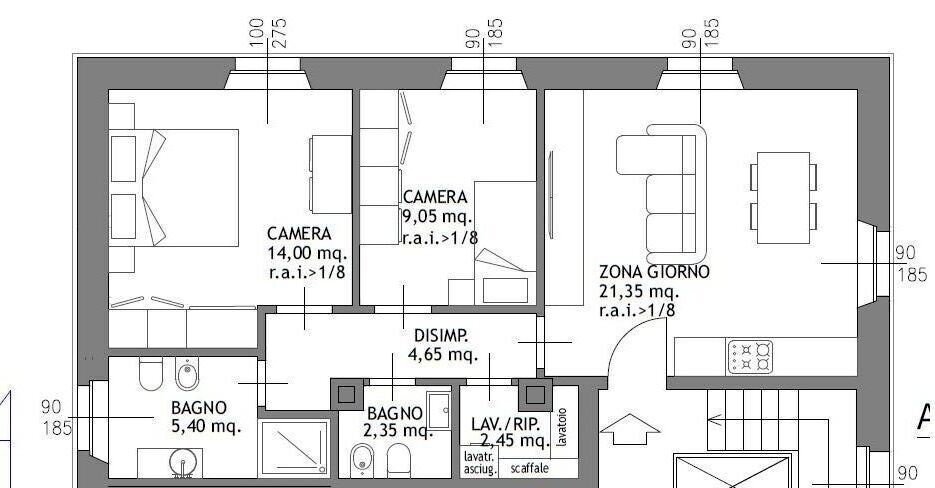 PLANIMETRIA.JPG - Trilocale Via Toscana 55, Brescia - planimetria 1