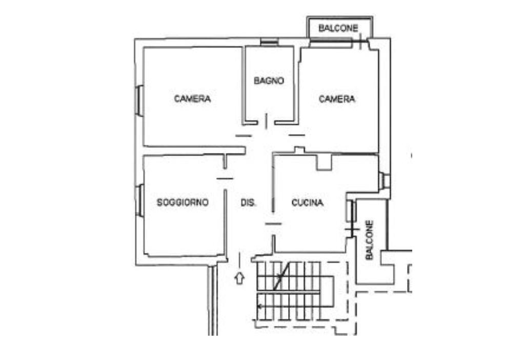 Four-room apartment Via G. Rossini, Ivrea - floor plans 1