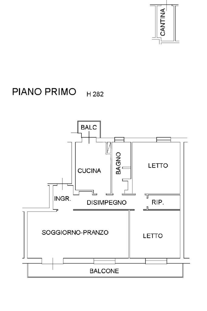 Trilocale Via jacopo berengario, Carpi - planimetria 1