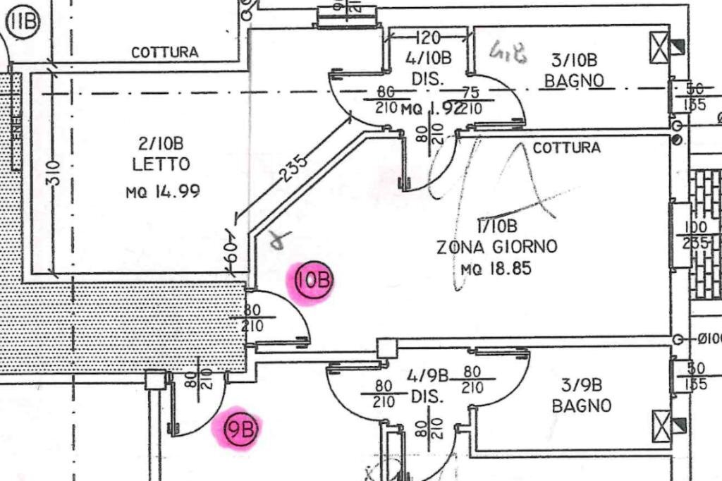 Two-room apartment Via Canale, Casalgrande - floor plans 1
