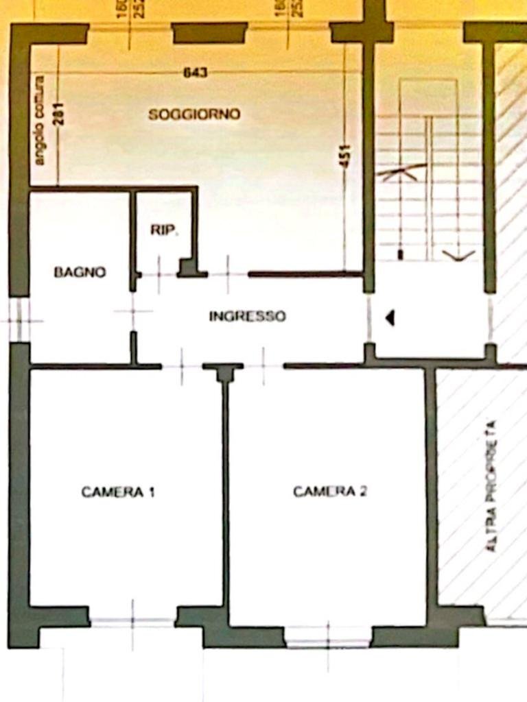 Three-room apartment Via cattaneo, Moncalieri - floor plans 1