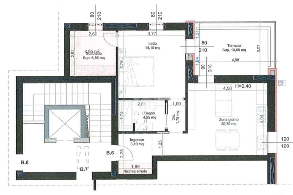 Bilocale Via Praga, Collecchio - planimetria 1