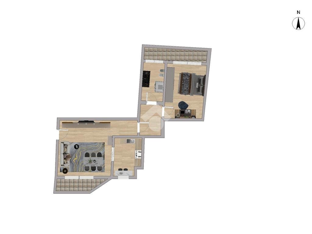 Two-room apartment Via XX Settembre, Legnano - floor plans 1