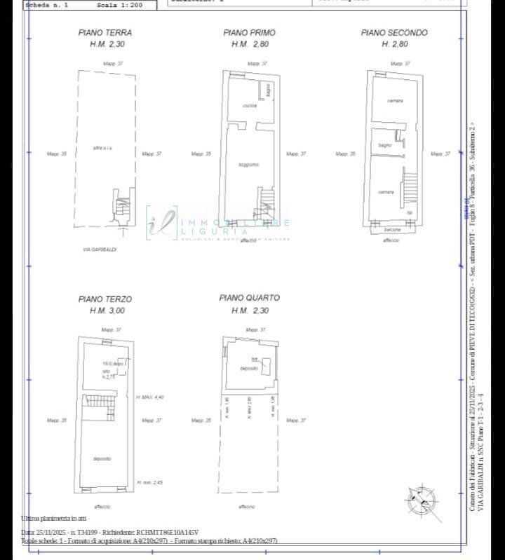 Foto 30 - Casa indipendente Via Garibaldi, Pieve di Teco - planimetria 1