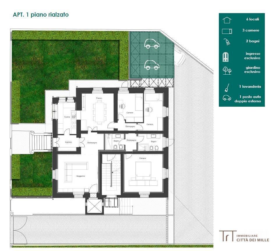 Foto 5 - Quadrilocale Via Guglielmo Longo, Bergamo - planimetria 1