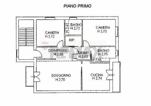 Pianta 2D - Trilocale Via Pascoli
 
55/bis, Salsomaggiore Terme - planimetria 1