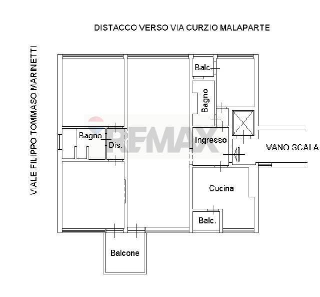 Pianta 2D - Four-room apartment Roma - floor plans 1