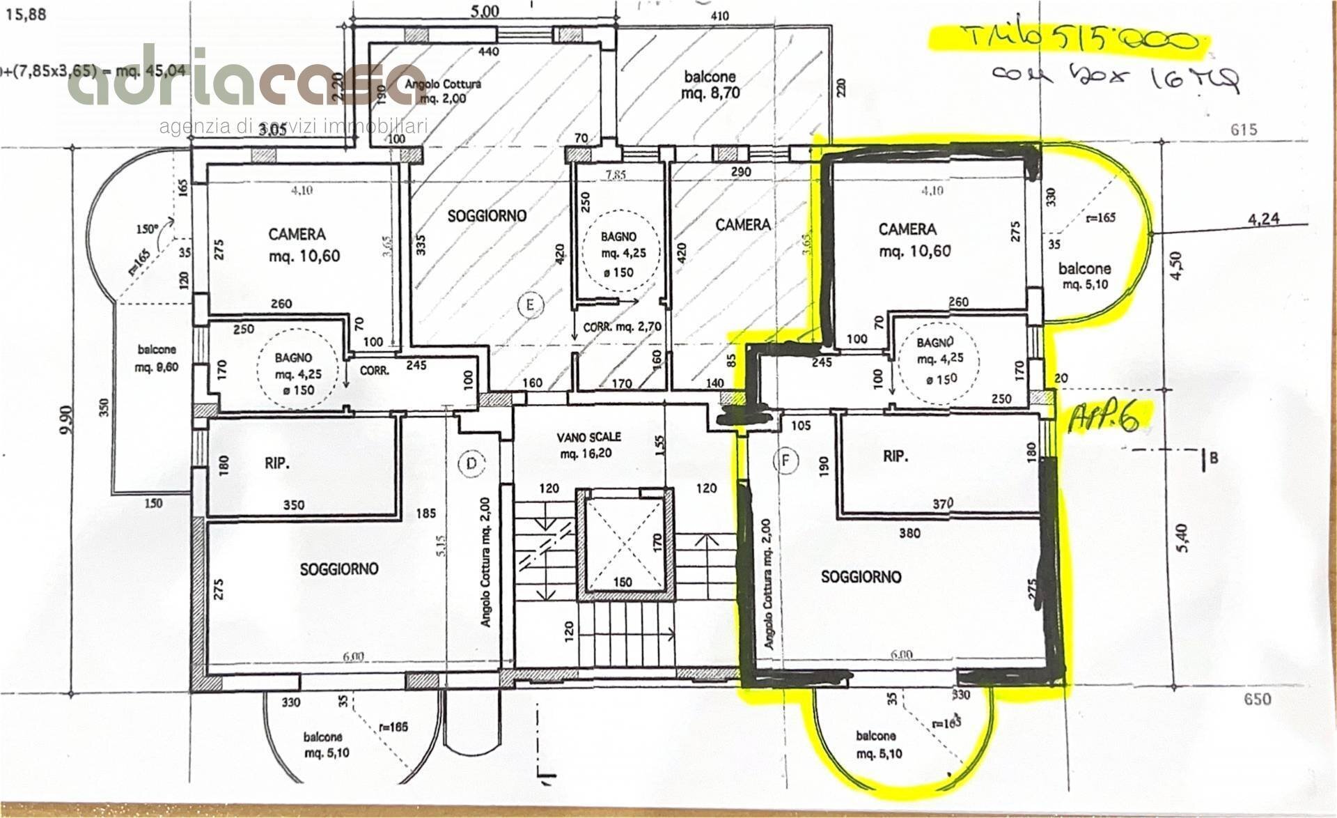 Foto 15 - Three-room apartment Viale Trento Trieste, Riccione - floor plans 1