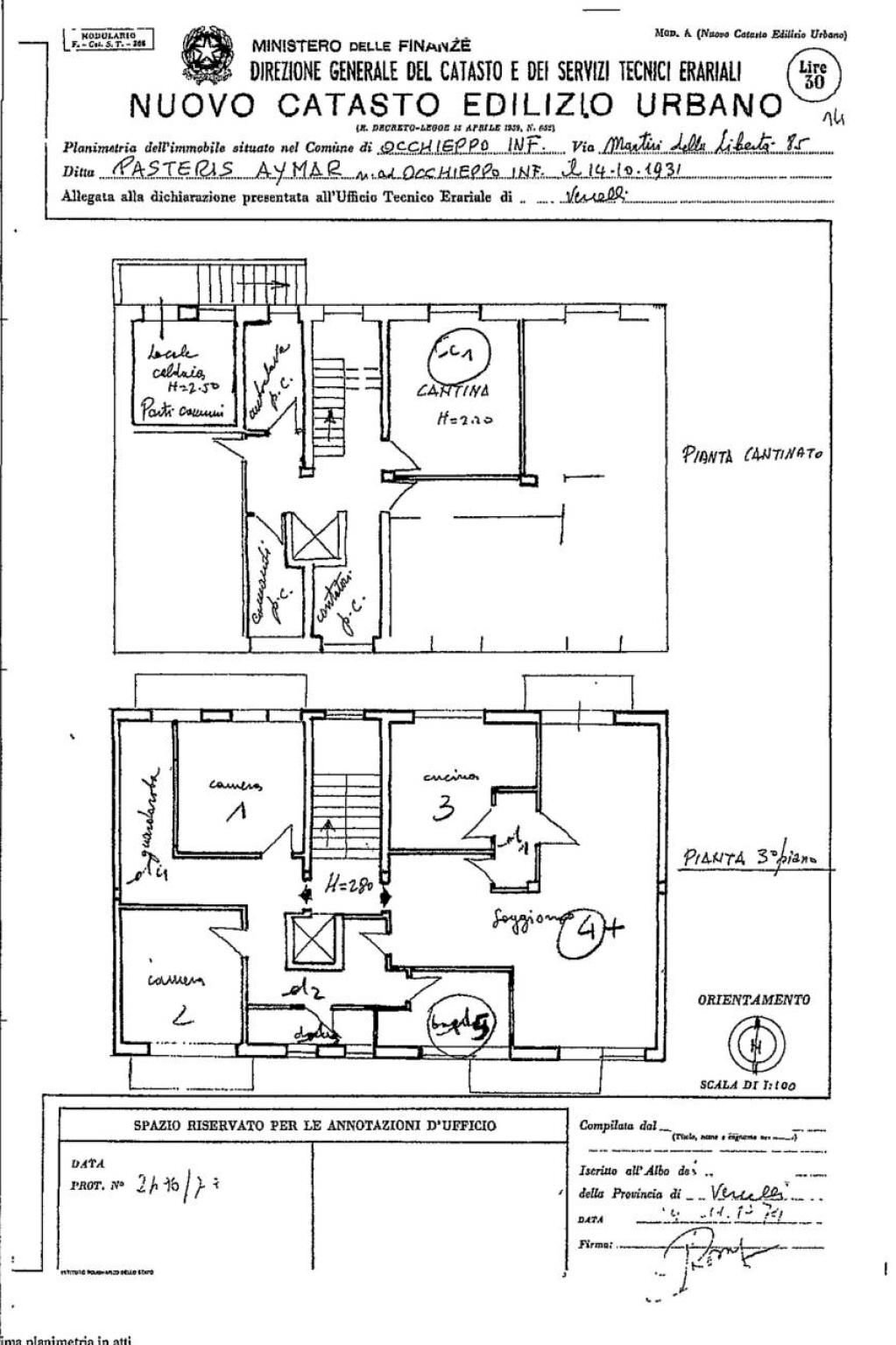 Appartamento via Martiri della Libertà, 171, Occhieppo Inferiore - planimetria 1