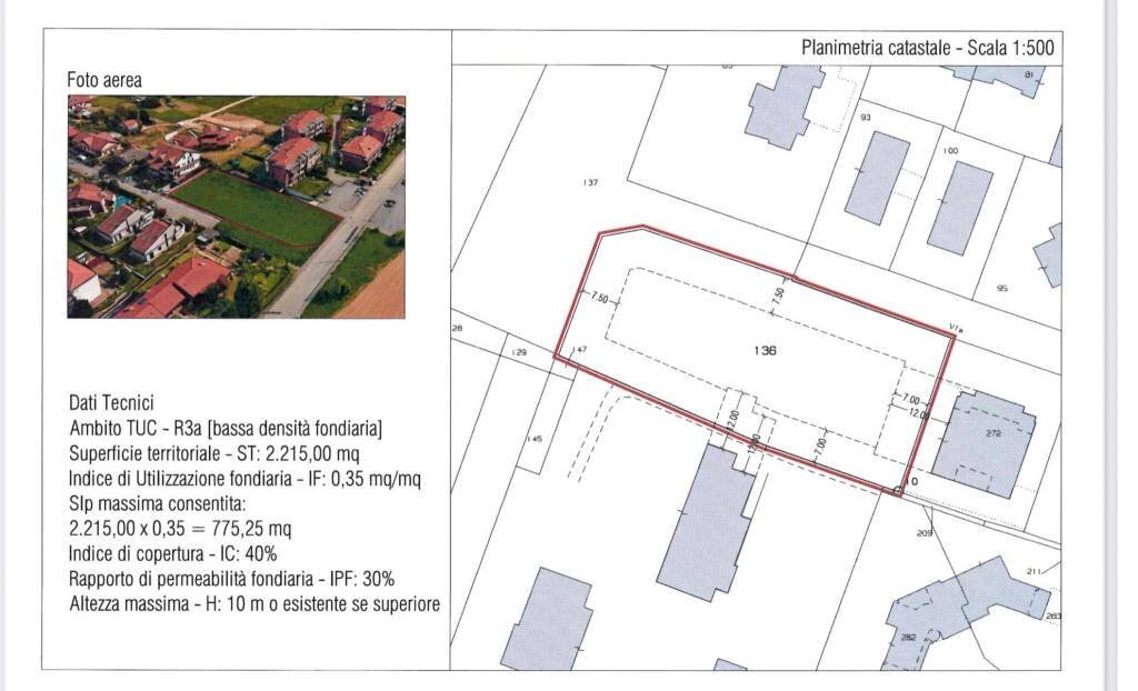 Planimetria - Terreno edificabile via Belvedere, 5, Bernareggio - foto 1