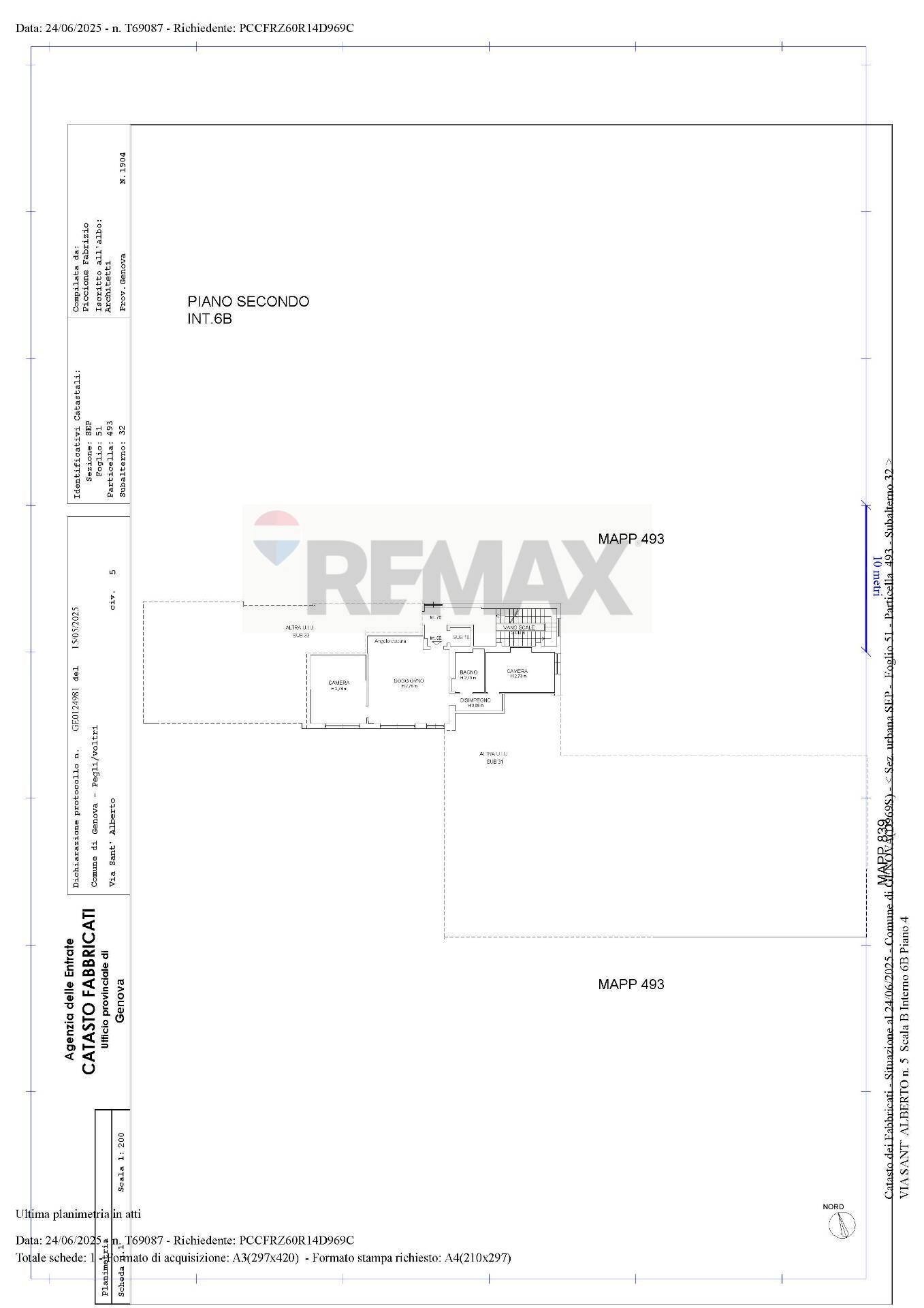 Pianta 2D - Trilocale Via Sant'alberto
 
5, Genova - planimetria 1