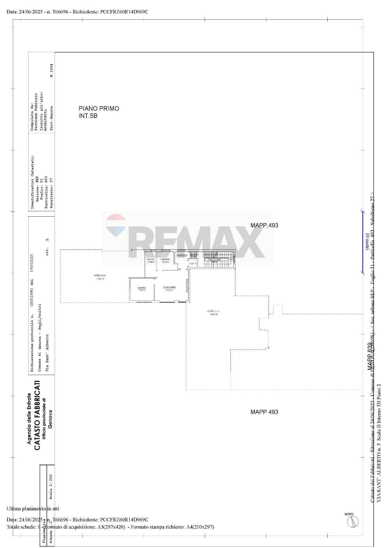 Pianta 2D - Trilocale Via Sant'alberto
 
5, Genova - planimetria 1