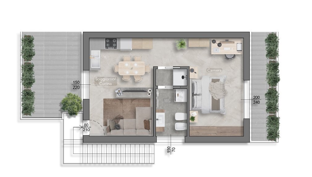 planimetria - Two-room apartment via caduti per la libertà 257, Cervia - floor plans 1