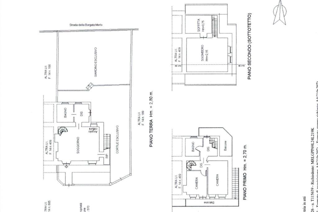 Semi-detached house Borgata Merlo, Trana - floor plans 1