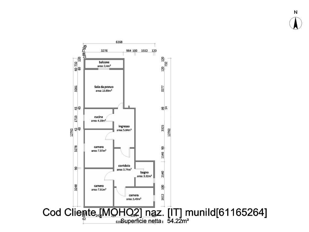 Quadrilocale Via Meschiari e Saetti, Carpi - planimetria 1