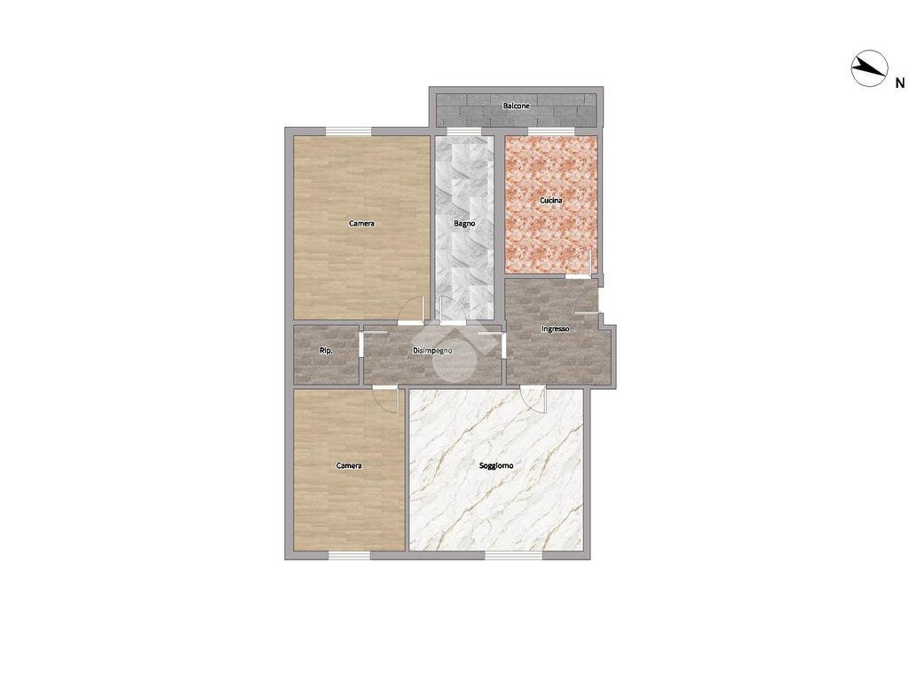 Three-room apartment Via Salici, Milano (neighborhood Baggio) - floor plans 1