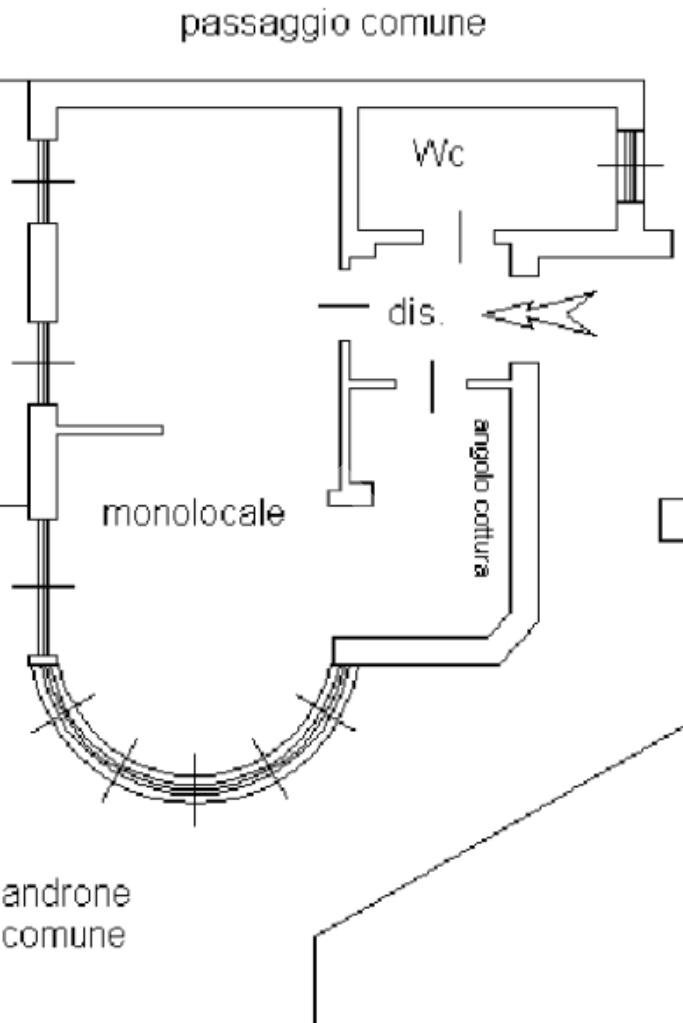 Two-room apartment Via Giuseppe Biamonti, Torino (neighborhood Borgo Po) - floor plans 1