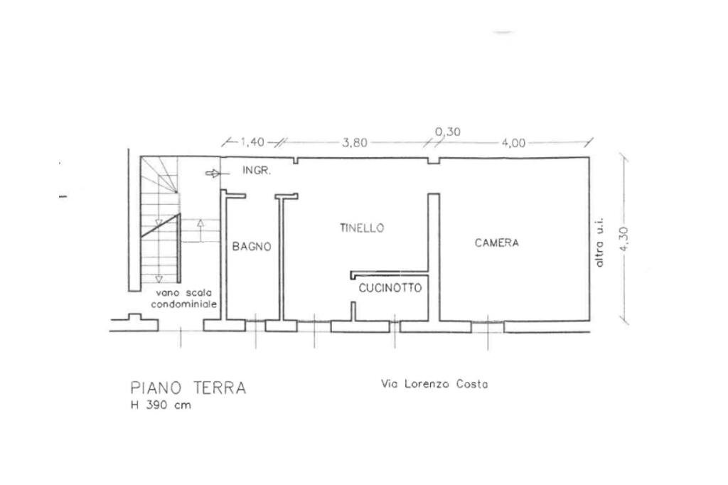 Bilocale Via Lorenzo Costa, Bologna (zona Bolognina) - planimetria 1