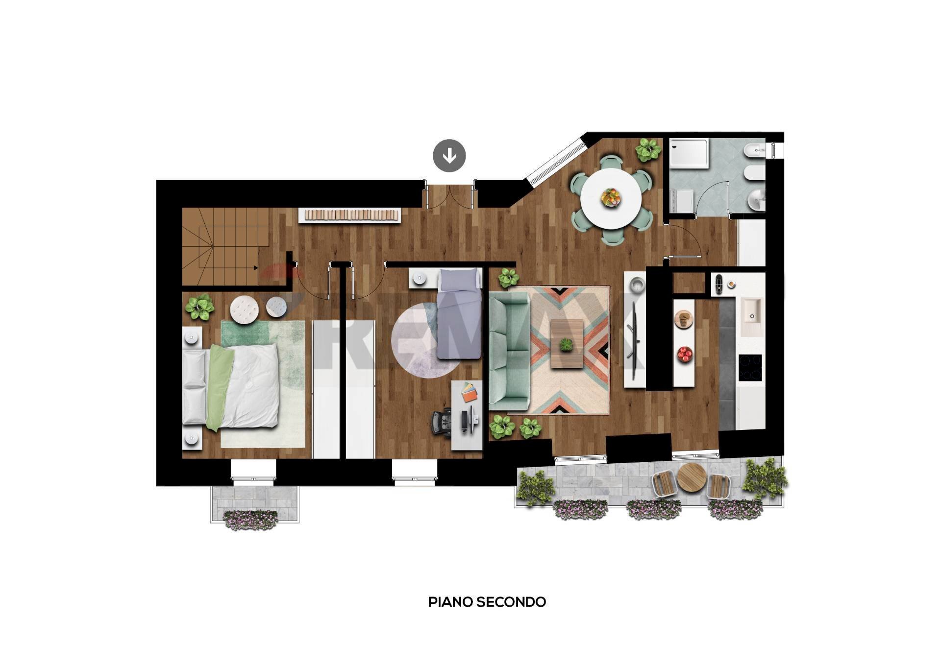Pianta 3D - Appartamento via Foresti
 
10, Solto Collina - foto 1