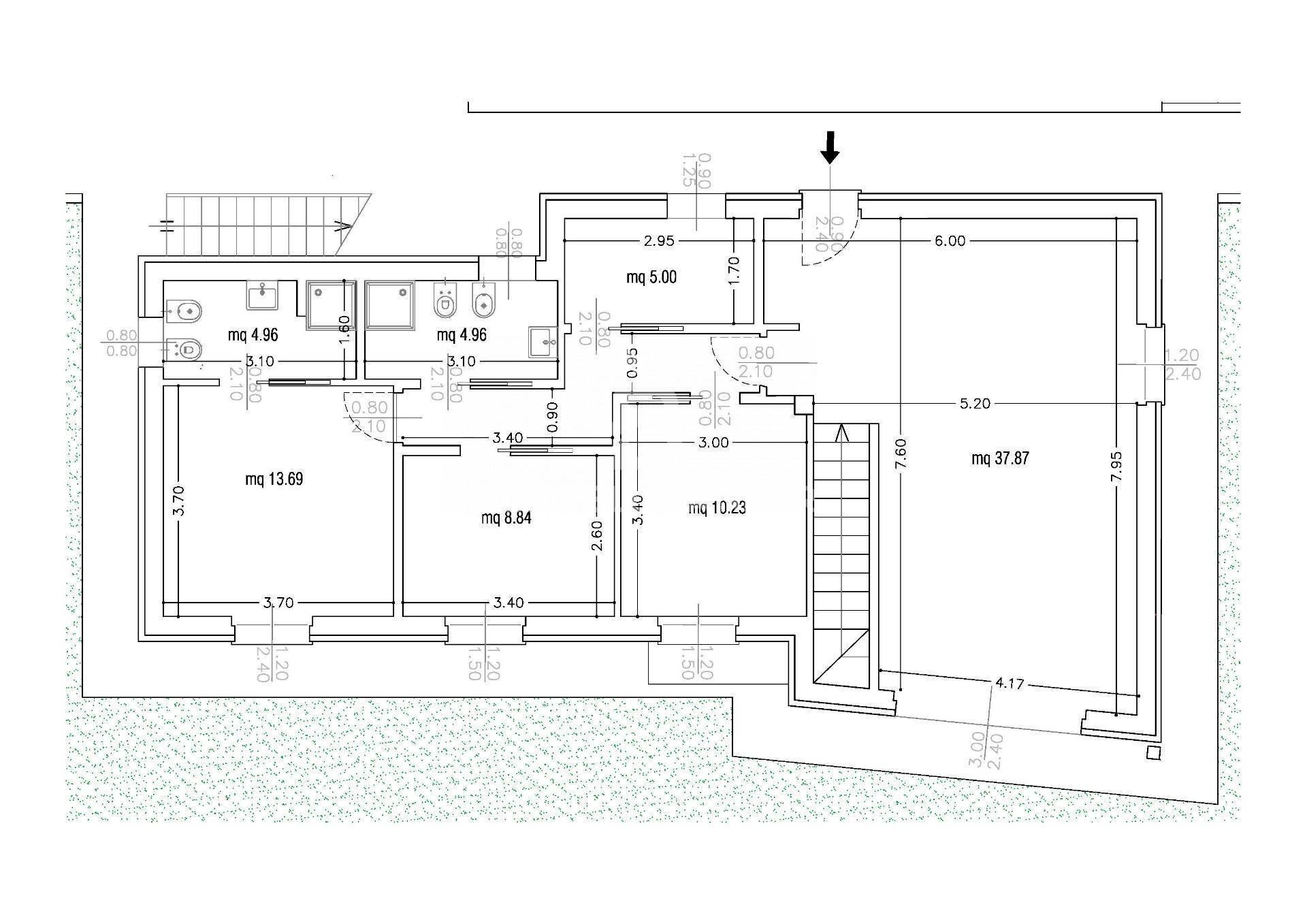 PIANO TERRA - Villa Via Trevisago, Soiano del Lago - planimetria 1