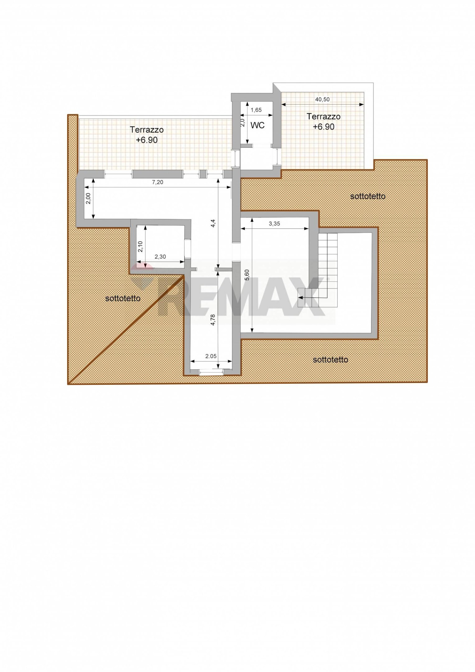 Pianta 2D - Attico Via Del Monte Delle Capre, Roma - foto 2