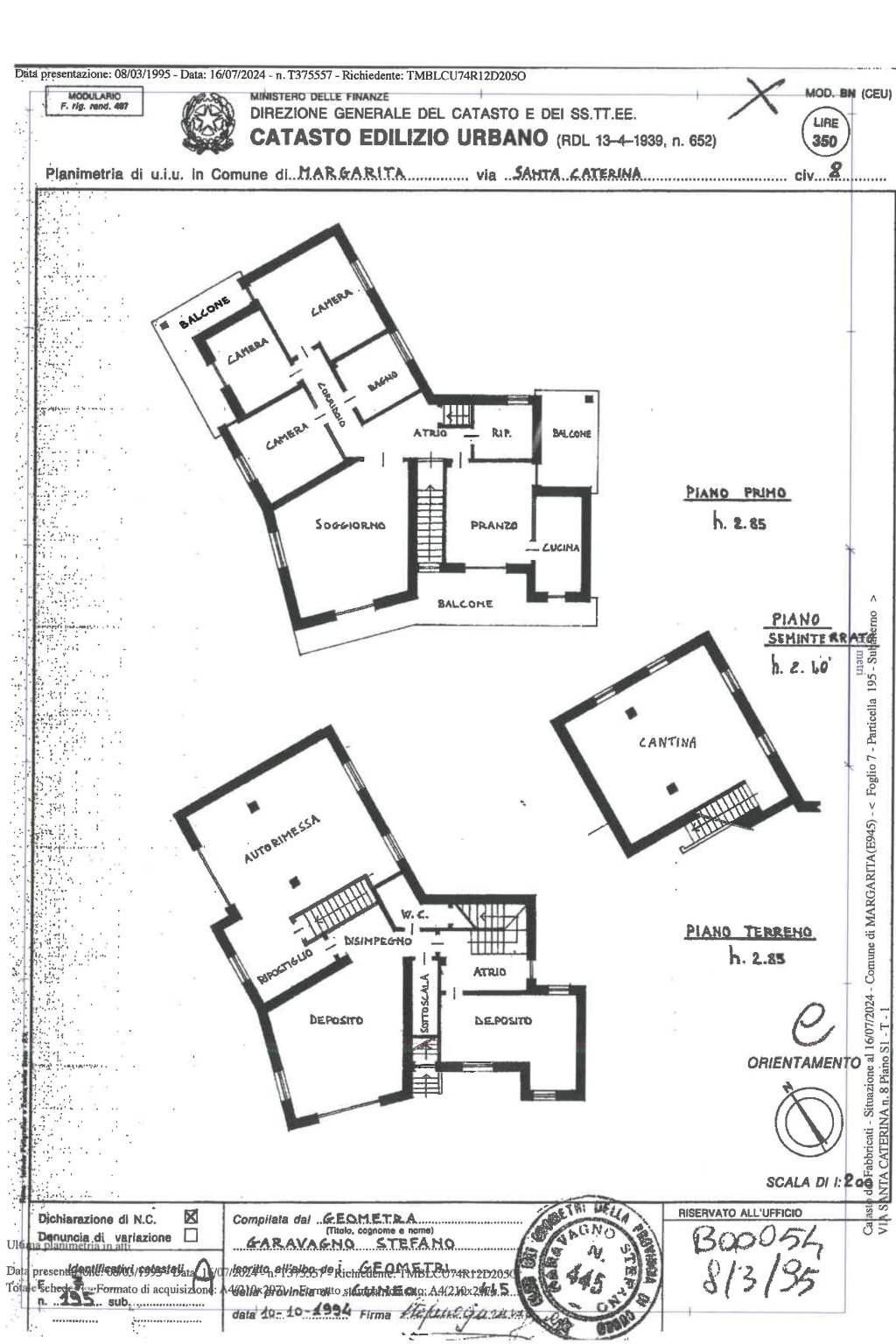 Villa via Santa Caterina, 8, Margarita - planimetria 1