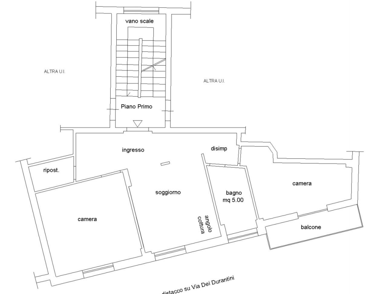 Trilocale via dei Durantini, 221, Roma - planimetria 1